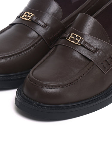 Sabine Comfy Fit Footbed Microfiber Leather Loafers In Coffee