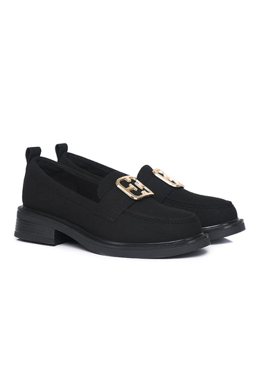Eclipse Comfy Fit Footbed Microfiber Leather Loafers In Black