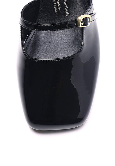 Sheena Patent Comfy Fit Footbed Microfiber Leather Mary Janes In Black