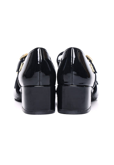 Sheena Patent Comfy Fit Footbed Microfiber Leather Mary Janes In Black