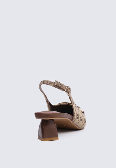 Esme Comfy Fit Footbed Microfiber Leather Pumps In Brown