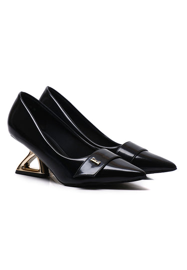 Amie Comfy Fit Footbed Microfiber Leather Pumps In Black