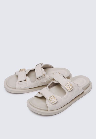 Gisele Comfy Fit Footbed Microfiber Leather Sandals In Almond