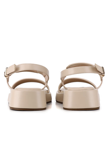 Claudette Comfy Fit Footbed Microfiber Leather Sandals In Khaki