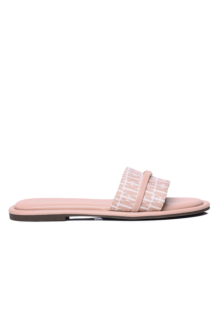 Lucie Comfy Fit Footbed Microfiber Leather Sandals In Blush