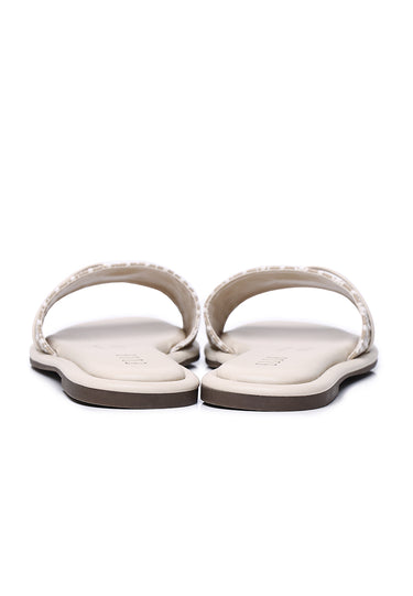Lucie Comfy Fit Footbed Microfiber Leather Sandals In Tan