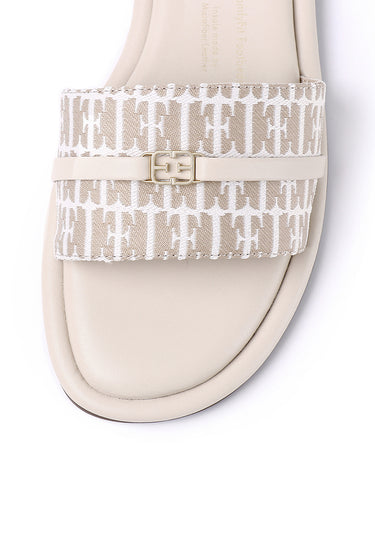 Lucie Comfy Fit Footbed Microfiber Leather Sandals In Tan