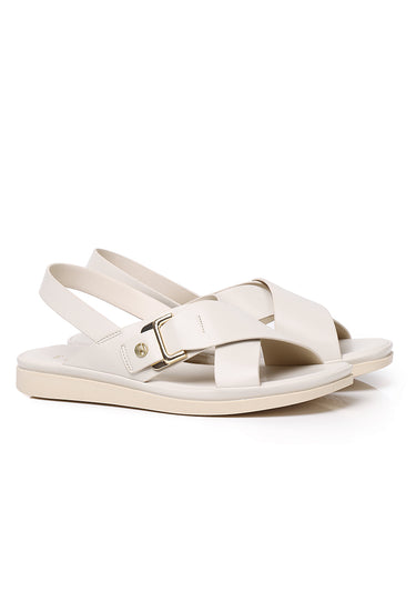 Cleore Comfy Fit Footbed Sandals In Beige