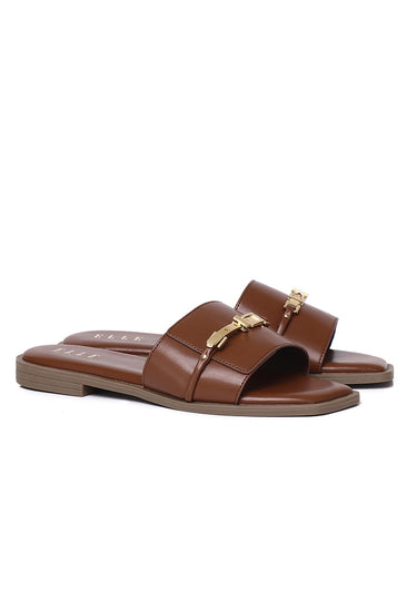 Romilly Comfy Fit Footbed Sandals In Tan