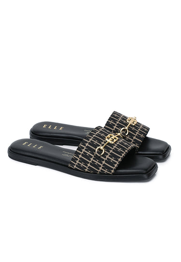 Margot Comfy Fit Footbed Microfiber Leather Sandals In Black