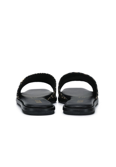 Margot Comfy Fit Footbed Microfiber Leather Sandals In Black