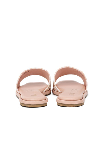 Margot Comfy Fit Footbed Microfiber Leather Sandals In Blush