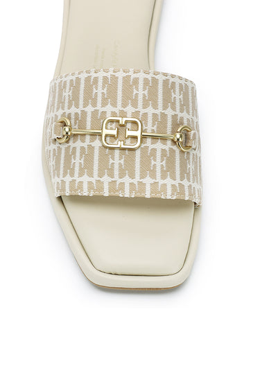 Margot Comfy Fit Footbed Microfiber Leather Sandals In Khaki