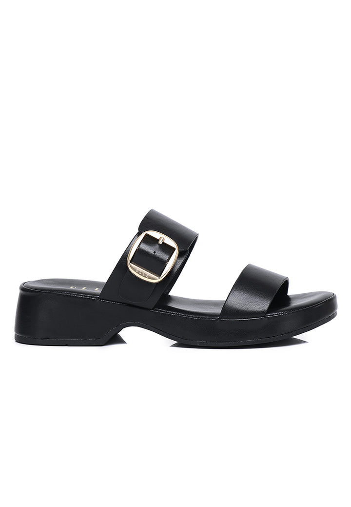 Livie Comfy Fit Footbed Sandals In Black