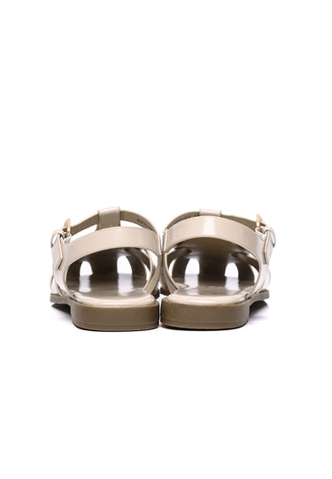 Chantal Comfy Fit Footbed Mircrofiber Leather Sandals In Khaki