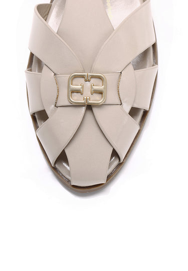 Chantal Comfy Fit Footbed Mircrofiber Leather Sandals In Khaki