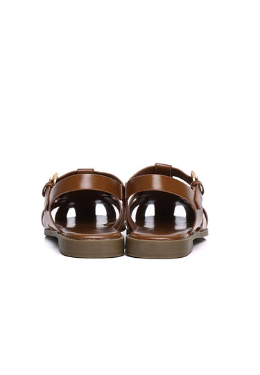 Chantal Comfy Fit Footbed Mircrofiber Leather Sandals In Tan