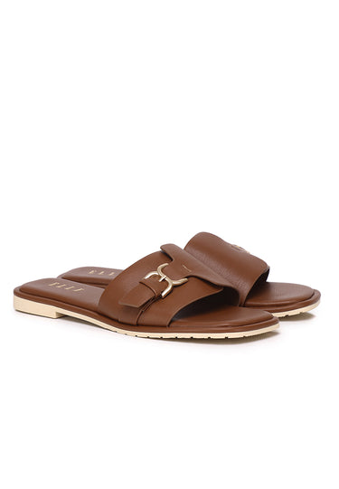 Meganne Comfy Fit Footbed Sandals In Tan