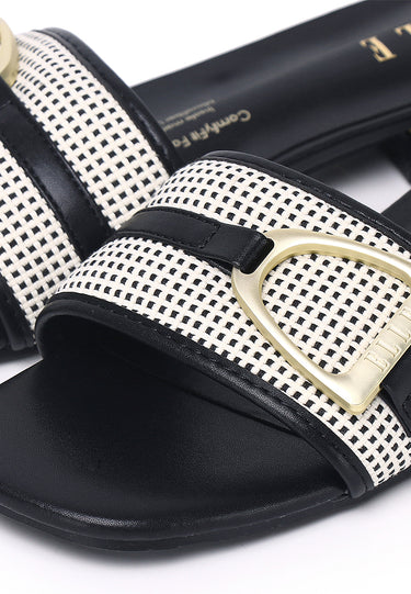 Sonia Comfy Fit Footbed Microfiber Leather Sandals In Black