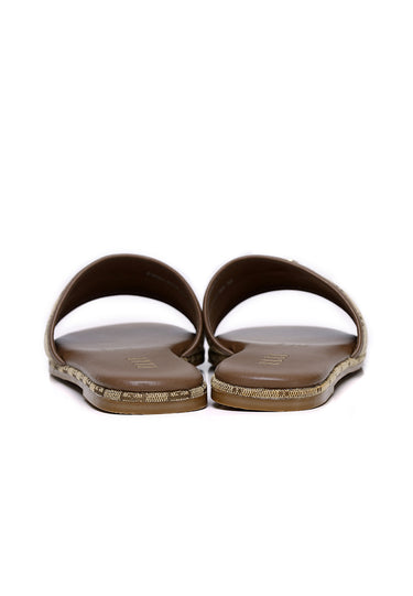 Trace Comfy Fit Footbed Microfiber Leather Sandals In Brown