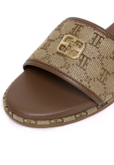 Trace Comfy Fit Footbed Microfiber Leather Sandals In Brown