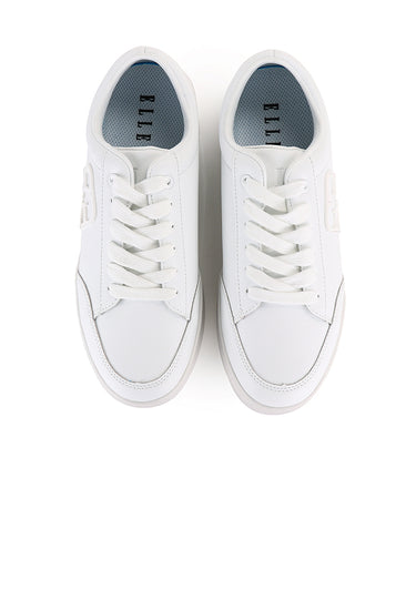 Clemence Comfy Fit Footbed Microfiber Leather Sneakers In White