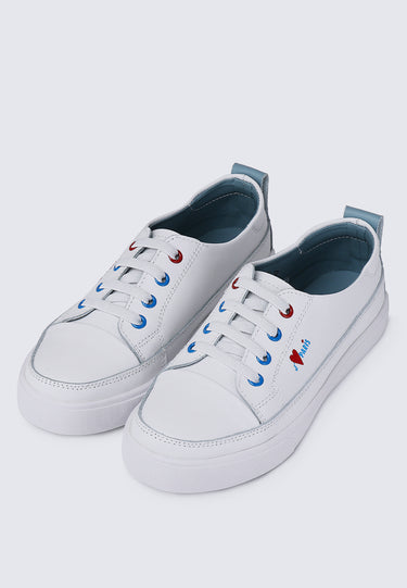 Triumph Comfy Fit Footbed Microfiber Leather Sneakers In Blue