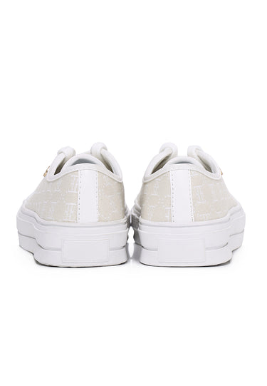 Roxanne Comfy Fit Footbed Sneakers In Beige