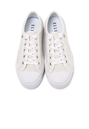 Roxanne Comfy Fit Footbed Sneakers In Beige