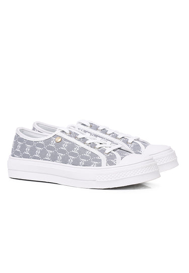 Roxanne Comfy Fit Footbed Sneakers In Grey