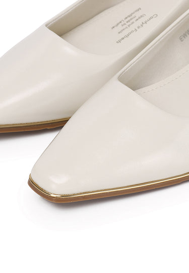 Edith Comfy Fit Footbed Microfiber Leather Wedges In Beige