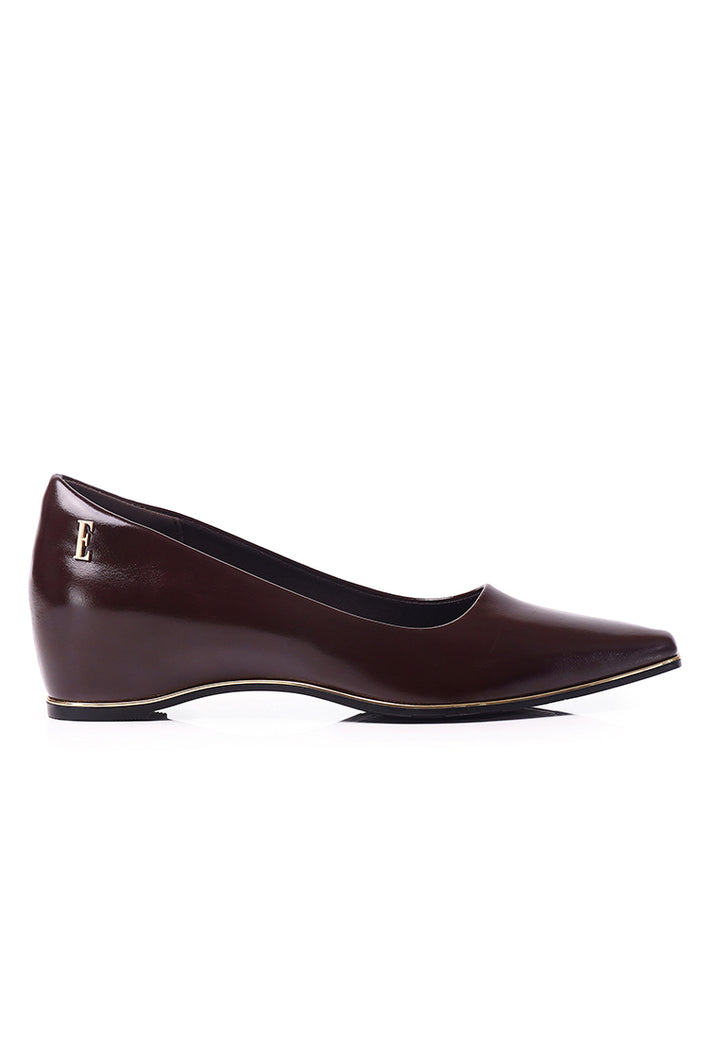 Edith Comfy Fit Footbed Microfiber Leather Wedges In Maroon