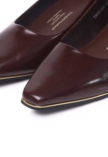 Edith Comfy Fit Footbed Microfiber Leather Wedges In Maroon