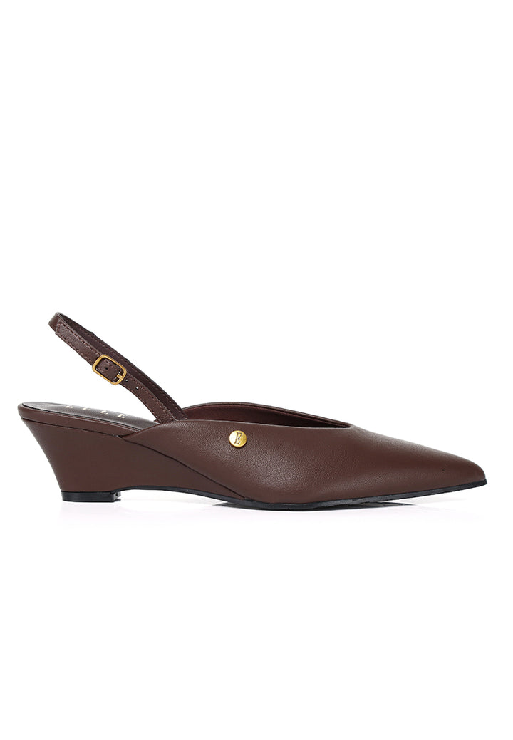 Lia Comfy Fit Footbed Microfiber Leather Wedges In Espresso