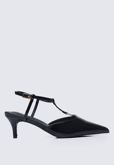 Alize Comfy Fit Footbed Microfiber Leather Heels In Black