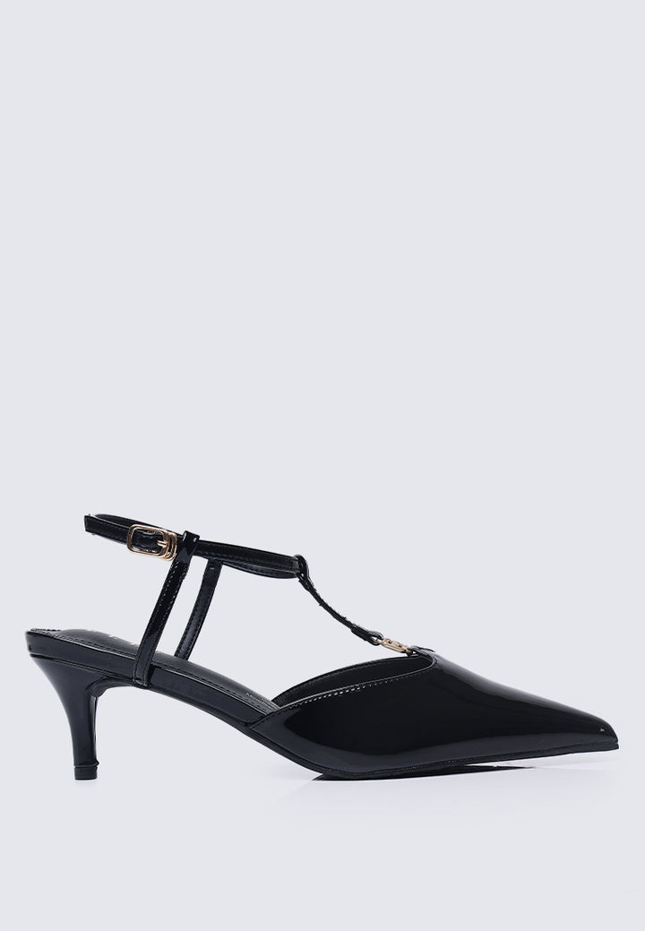 Alize Comfy Fit Footbed Microfiber Leather Heels In Black