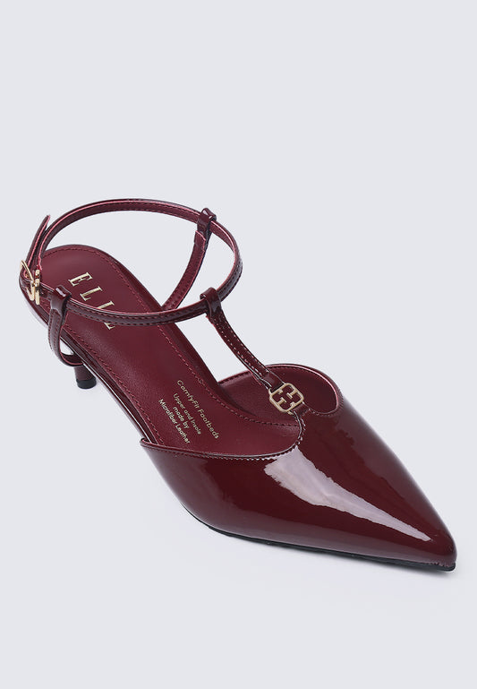 Alize Comfy Fit Footbed Microfiber Leather Heels In Maroon