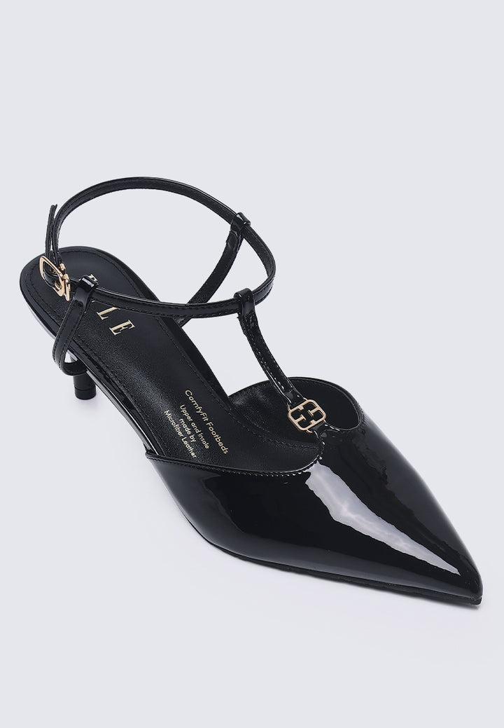 Alize Comfy Fit Footbed Microfiber Leather Heels In Black – alternate view