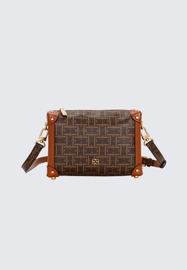 Elle Mabel Monogram Box Bag (Brown)