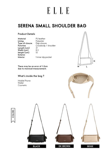 Elle Serena Small Shoulder Bag (Dark Brown)