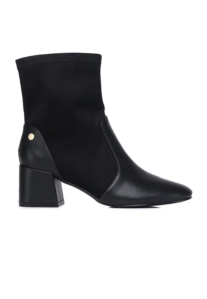 Maiwen Comfy Fit Footbed Microfiber Leather Boots In Black