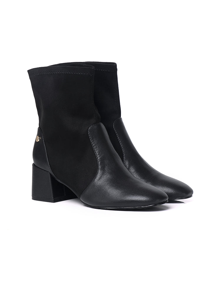 Maiwen Comfy Fit Footbed Microfiber Leather Boots In Black – alternate view