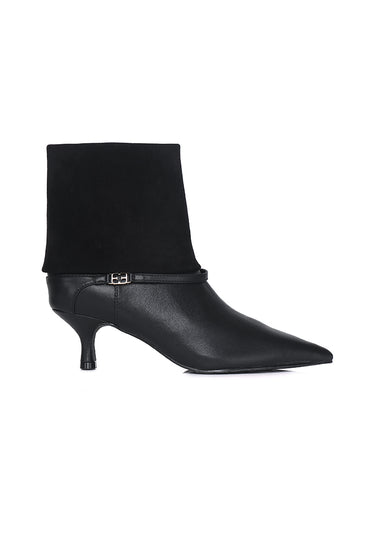 Nova Comfy Fit Footbed Mircofiber Leather Boots In Black