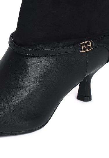 Nova Comfy Fit Footbed Microfiber Leather Boots In Black