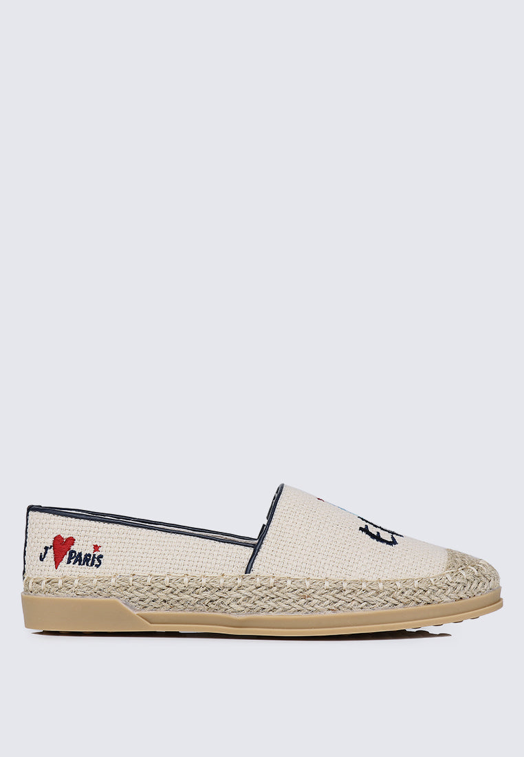 Riviera Chic Comfy Fit Footbed Espadrilles In Beige