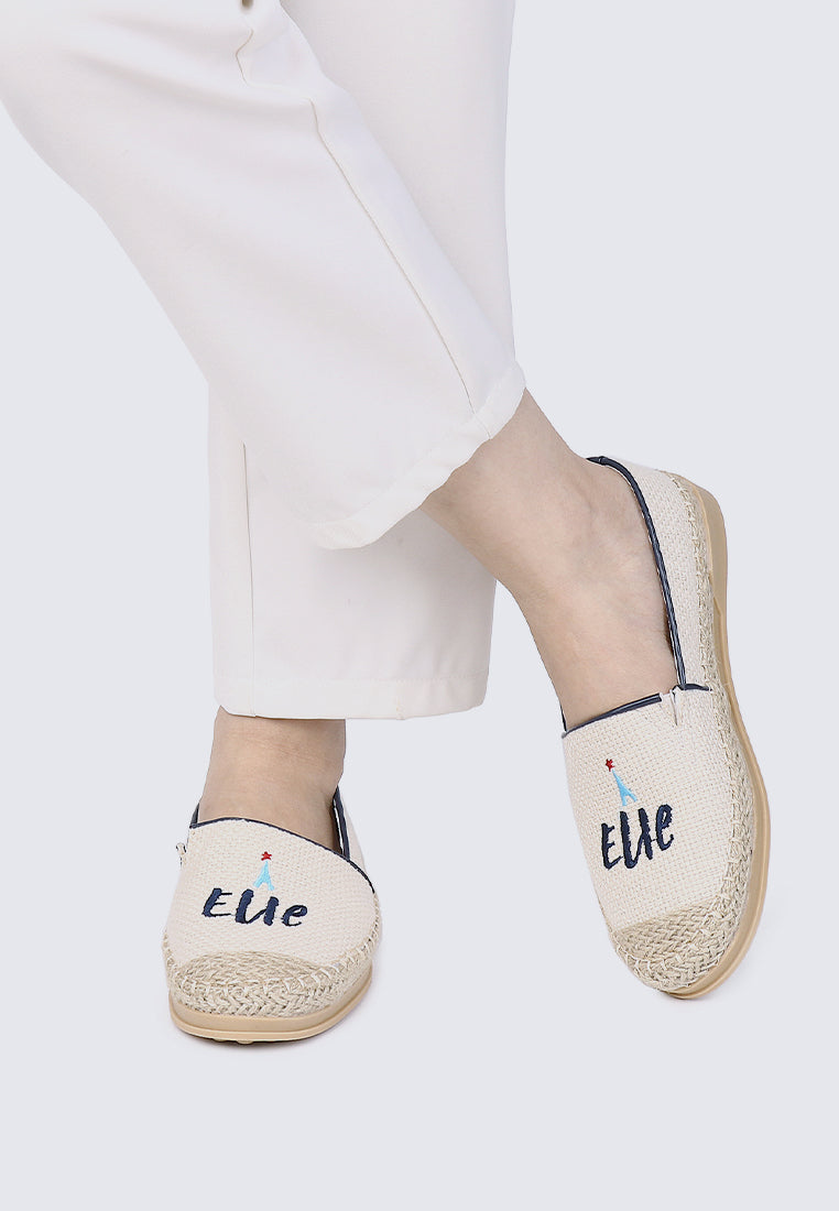 Riviera Chic Comfy Fit Footbed Espadrilles In Beige