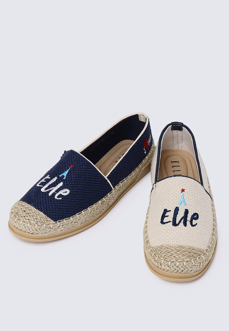 Riviera Chic Comfy Fit Footbed Espadrilles In Navy