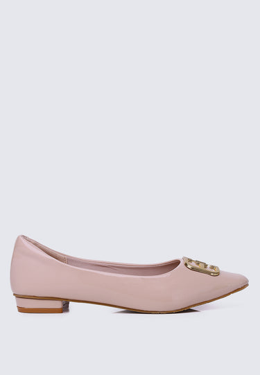 Jacqueline Comfy Fit Footbed Microfiber Leather Flats & Ballerina In Pink