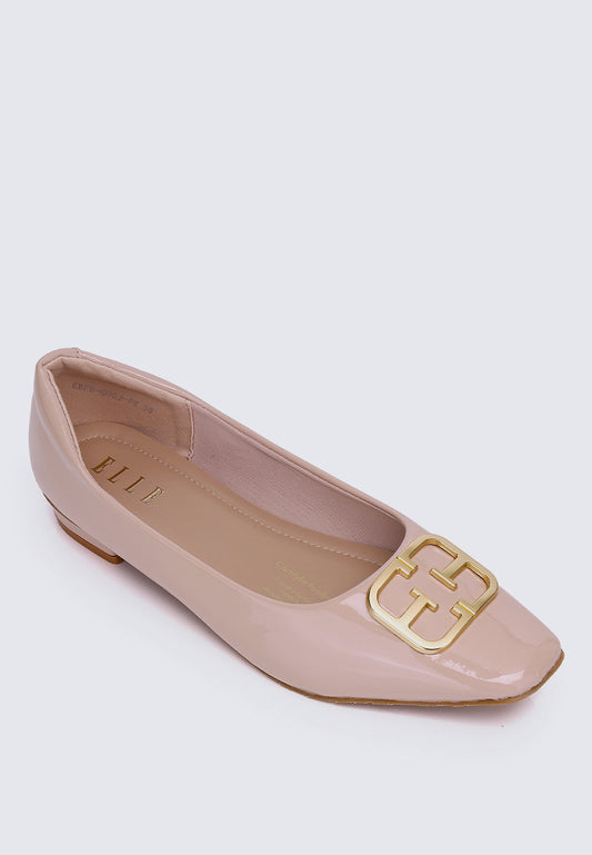 Jacqueline Comfy Fit Footbed Microfiber Leather Flats & Ballerina In Pink