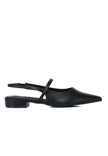 Cherie Comfy Fit Footbed Microfiber Leather Flats & Ballerina In Black